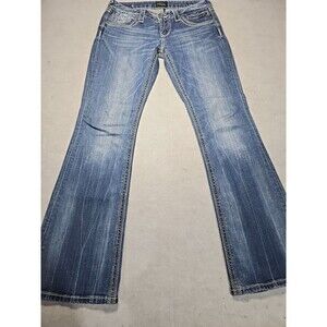 ReRock Express Jeans Womens 8 Boot Cut Flare Stretch Zipper 5 Pocket Y2K 32x32